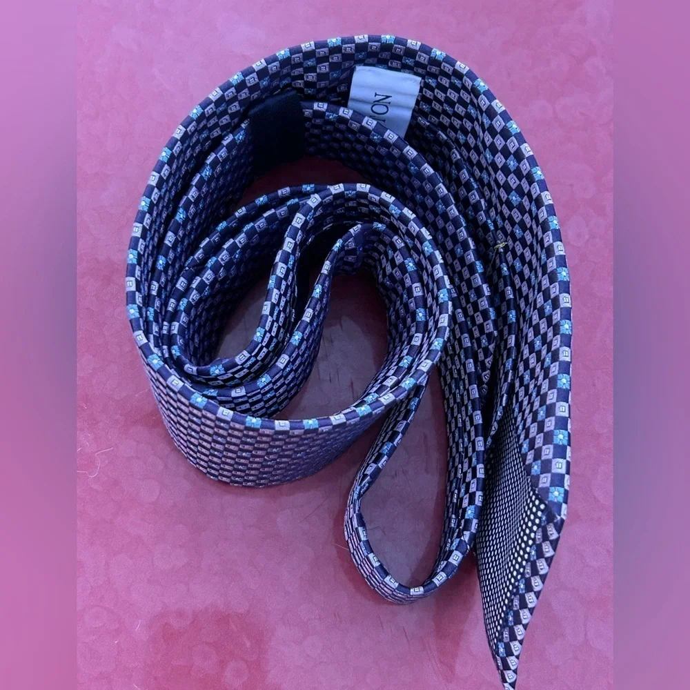 ETON Blue Geometric Silk Tie England